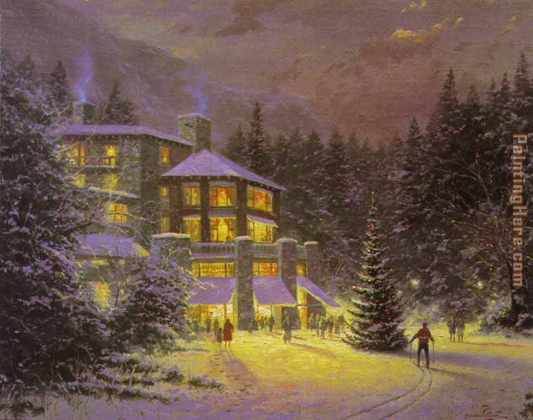 CHRISTMAS AT THE AHWAHNEE painting - Thomas Kinkade CHRISTMAS AT THE AHWAHNEE art painting